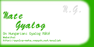 mate gyalog business card